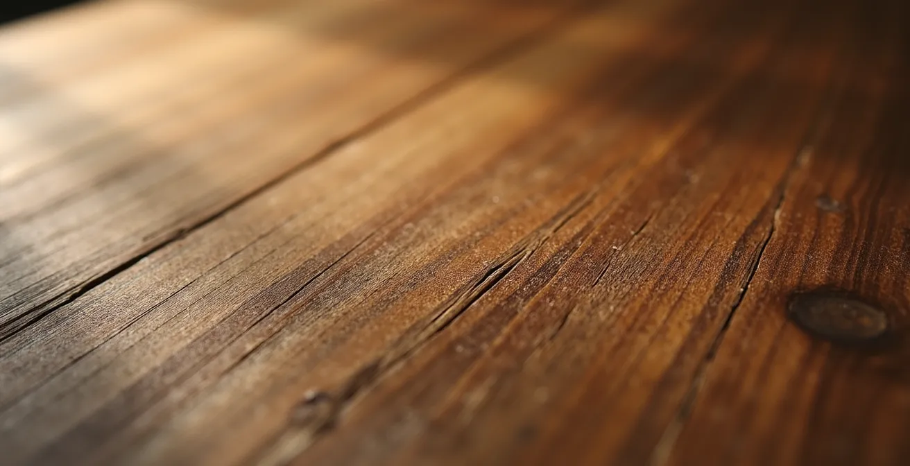 Détail macro d'une texture de bois massif montrant les veines naturelles